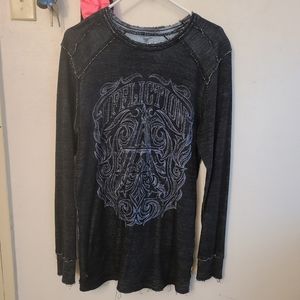 Mens reversible long sleeve affliction shirt.
